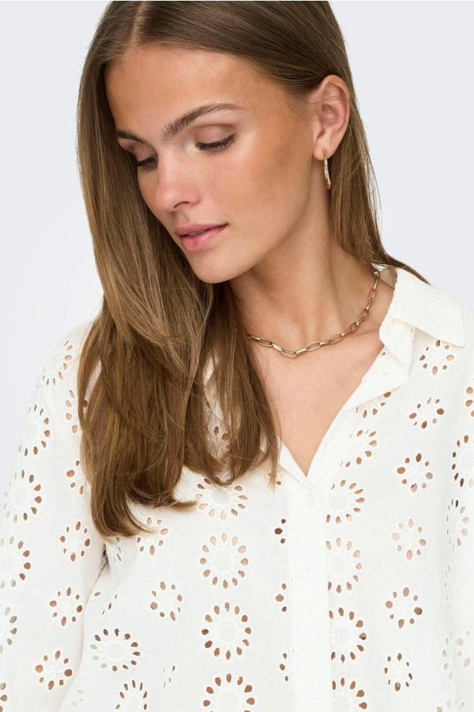 JDYTALLIE 3/4 LONG SHIRT WVN NOOS 15292179 Cloud Dancer/2024 BRODE